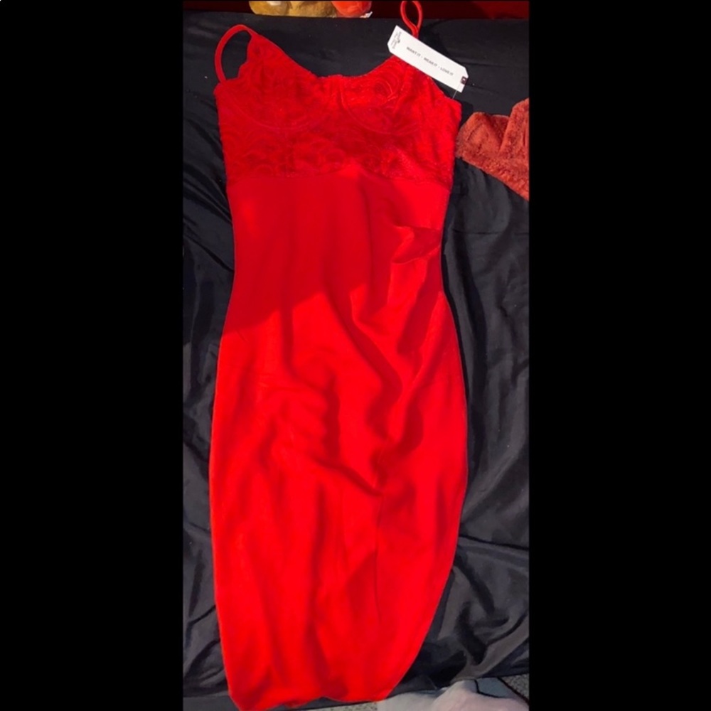 Long Red Dress w/ a Slit